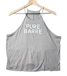 Pure Barre High Neck Graphic Print Tank Top Green Spaghetti Straps Size Large