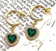 Emerald Heart Earrings