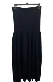 DKNY  black 100% merino wool knit  classic strapless dress