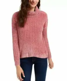 Hippie Rose Juniors' Size M Pink Cozy Blush Chenille Turtleneck Sweater NWT