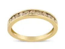 NEW Haus of Brilliance 14K Gold Plated .925 Silver 1/2 Cttw Round Diamond Ring