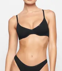 SKIMS‎ Cotton Logo Underwire Demi Bra - Color Soot - Size 32B NWT