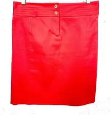 J.McLaughlin Womens 2 Button Detail Straight Pencil Skirt Coral Back Vent 2