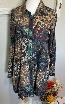 TOLANI Collection Tunic Patchwork Print