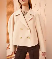 Ulla Johnson Coralie Jacket Wool Double Breasted Coat Bone Beige