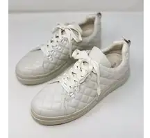 J/Slides NYC Womens Shoes White Leather Nancee Quilted Platform Sneaker US 9 M