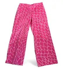 Lilly Pulitzer Size 10 Pink Rope Design Wide-Leg side zip 29” inseam