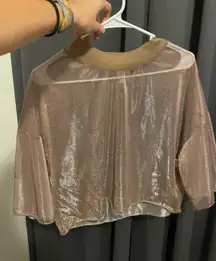 cropped metallic top