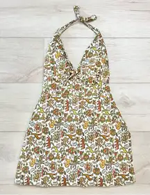 Vintage Animal & Plant Print Halter Top