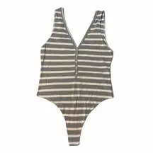 NEW American Apparel Striped Thong Bodysuit