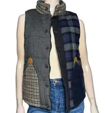 Corisco Japanese Designer Brand Women’s Size L Blue Grey Patchwork Puffer Vest