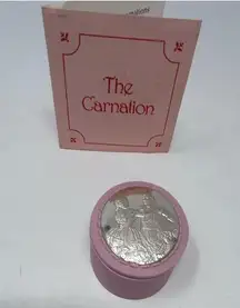 Franklin Mint Franklin Porcelain Oval The Carnation Silver Man Woman‎ Dancing