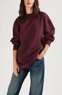 NEW ZARA‎ COMBINATION SWEATSHIRT TOP ASYMMETRIC HEM WOMENS SIZE S