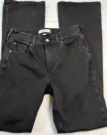 Abercrombie & Fitch Long Curve Love Mid Rise Bootcut black denim jeans size 27