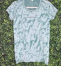 Lululemon Swiftly Tech green short sleeve shirt SZ 10 top heathered cosmic teal
