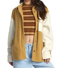 NWT RVCA Polar Birdie Shacket Tan Cream Medium