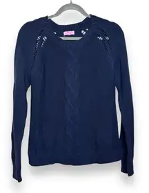 Lilly Pulitzer Women's‎ Blue Cable Knit Pullover Sweater Size L