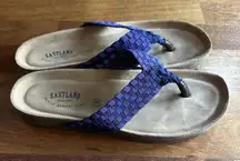 Eastland Ophella Sandals Thongs Cork Flip Flops Purple Braided Size 9 Women’s