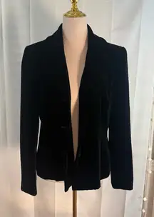 Rena Rowan Black Velvet Blazer Women’s 12 Classic Tailored Jacket