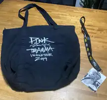Pink Beautiful Trauma World Tour 2019 Black Tote Bag & lanyard