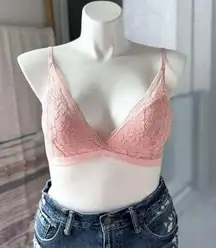Knix Lace Deep V Bralette Bra Rose Water Pink Women’s Size Medium