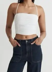 Madewell Poplin Crop Tube Top 00 Women’s Eyelet White NL058