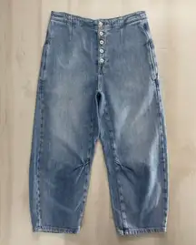 sold out FREE PEOPLE we the free OSAKA mid rise barrel jeans blue 27