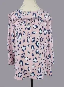 Juicy Couture Pink Top Blouse XX Large Ikat print/leopard print