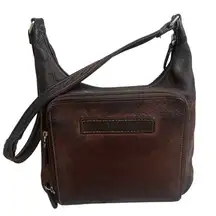 Vintage Fossil Messenger Bag, Crossbody Bag~‎ Dark Brown Leather STRAP HAS wear