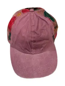 Mudd Womens Baseball Cap Pink/Mauve Floral‎ With Ponytail Hole
