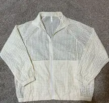 Women's Cream Checkered Jacket