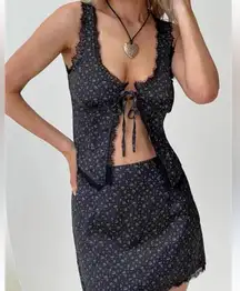 Princess Polly Black Lace Floral Set