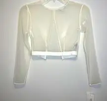 David's Bridal  NWT Shear Wedding Ivory Cover Long Sleeve Sz 4