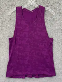 Lululemon Run For Days Tank Regal‎ Plum Camo Athletic Running Gym Women's 4