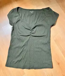 Old Navy green sweetheart ribbed top