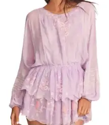 LoveShackFancy x Free People Bridgely
Lilac Purple Embroidered Chiffon Mini