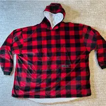 The Comfy Buffalo Plaid Oversized Wearable Throw Blanket Hoodie