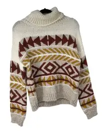 Anthropologie‎ Elsamanda Southwest Print Cowl Neck Sweater