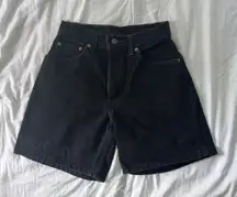 Women's 7 Vintage 90's Levi's 550 Black Denim Shorts Made In USA EUC