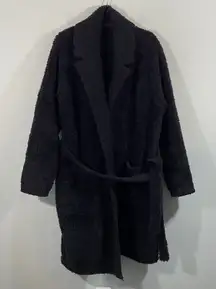 Barefoot Dreams Unisex Black Cozy Chic Teddy Coat Robe