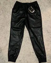 Faux Leather Joggers