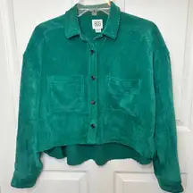 BDG Urban Outfitters Corduroy‎ Cropped Jacket Green XS Button Down Shacket