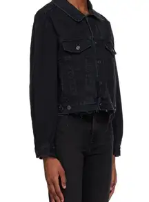 Agolde Shrunken Charli Denim Jean Jack in Distressed Black
