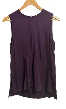 Theory Laycee‎ Arched-Hem Silk Top purple size Small
