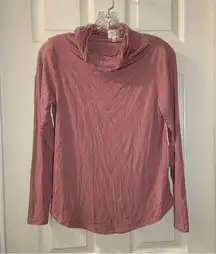 NWT Ava James Pink Cowl/Mask Neck Long Sleeve Top S