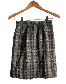 Carlisle Woven Tweed Straight Pencil Skirt Size 2 Plaid Textured Academia Office