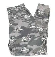 Munki Munki Star Wars Baby Yoda Camo Pajama Bottoms, Gray