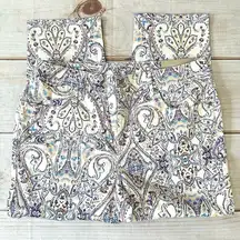 Chico’s Slim Leg Crops in Fetching Paisley 5 Pocket Printed Denim Size 1P/8P NEW