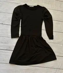 Velvet Torch black dropped waist smocked top size medium NEW