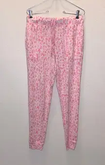 Cozy Pink Leopard Print Joggers Pajama Pants lounging Sleepwear